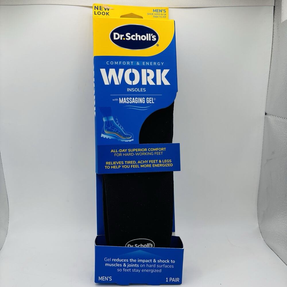 Dr. Scholl's Comfort & Energy Work Massaging Gel Insoles for Men - Size (8-14)
